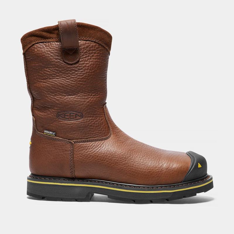 Keen ブーツ | キーンダラスウェリントンスチールトゥ ワーク ブーツ メンズ ブラウン | 856714-MSL